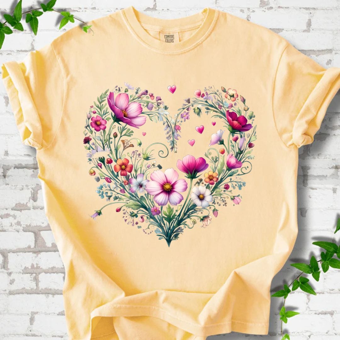 Rose Flowers Heart T-Shirt