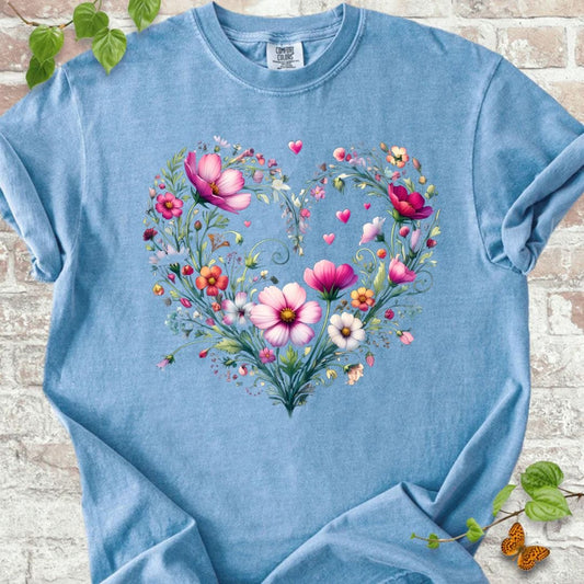 Rose Flowers Heart T-Shirt