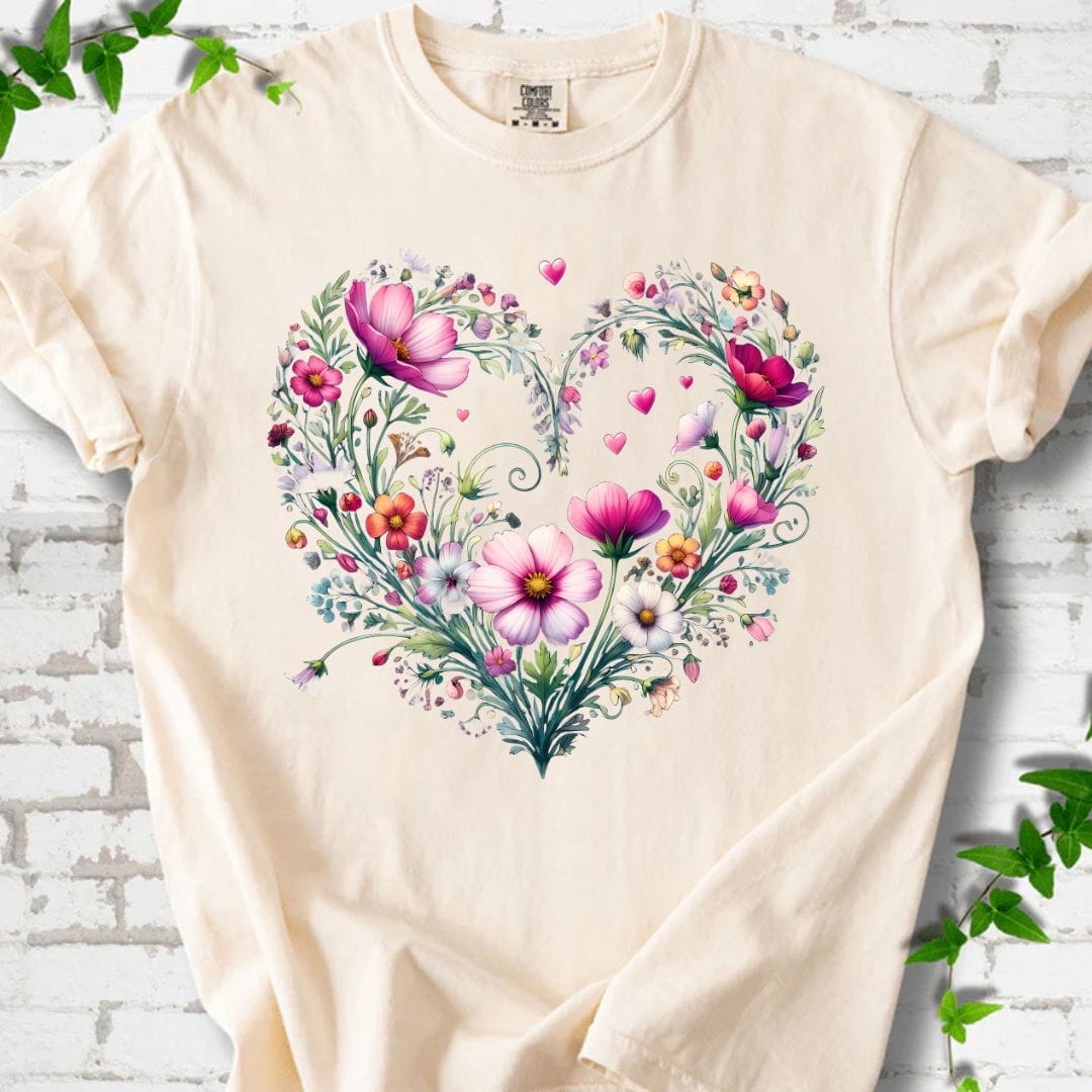 Rose Flowers Heart T-Shirt