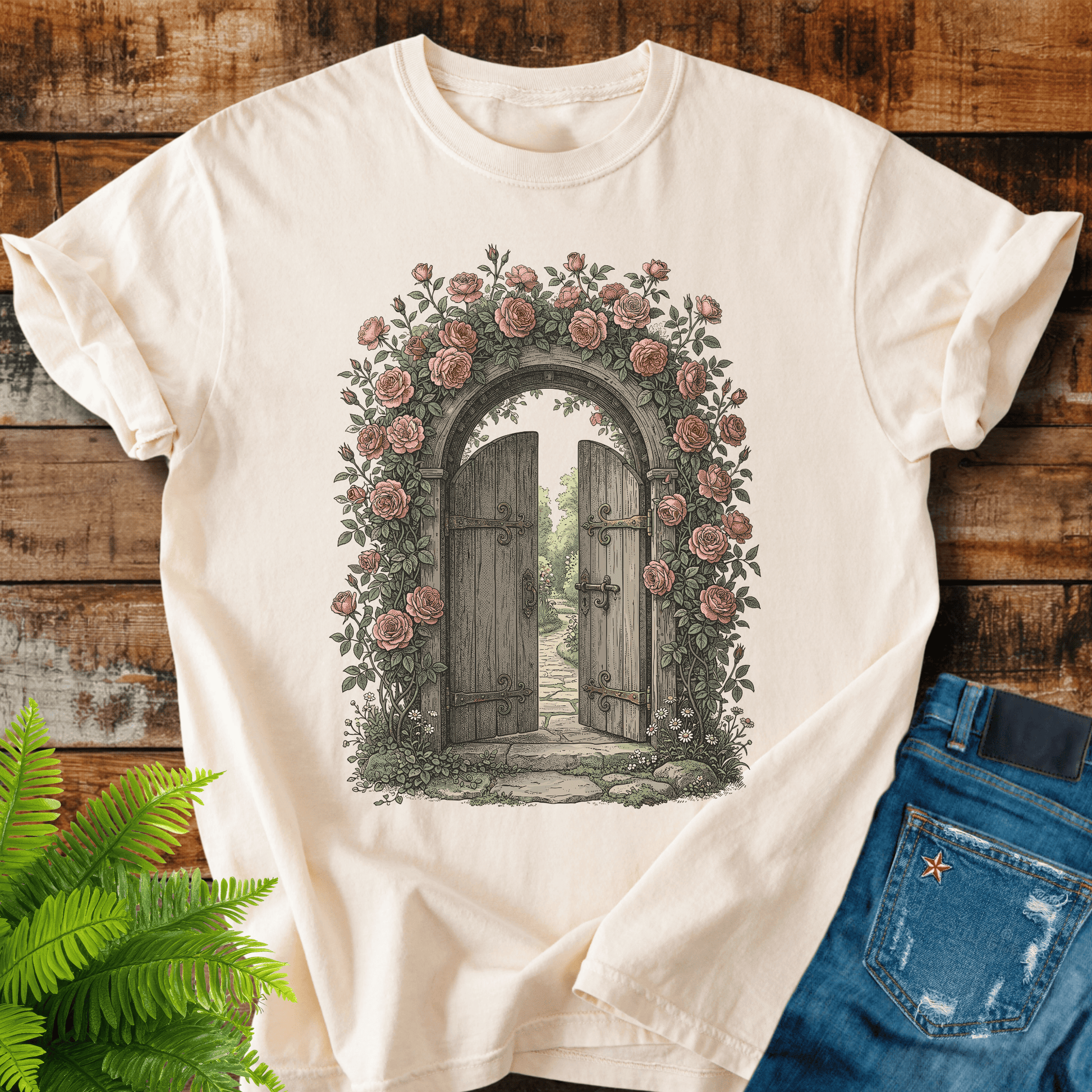 Rose Garden Door T-shirt