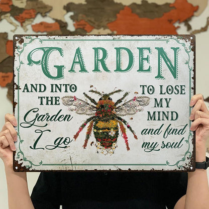Rustic Bee Garden Metal Sign