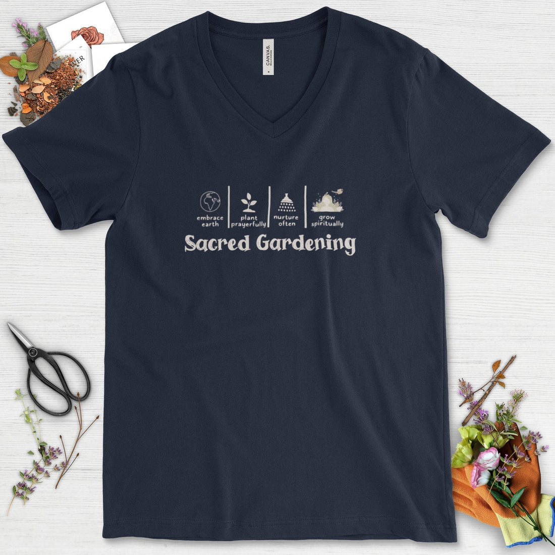 Sacred Gardening Plant Water Grow V-Neck
