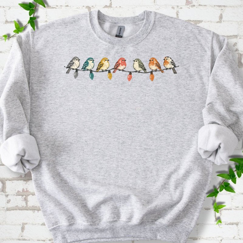 Seven Birds On A Vintage Light String Sweatshirt in Ash – PlotlyGarden