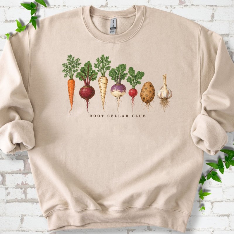 Seven Winter Roots In Gouache Sweatshirt in Sand – PlotlyGarden