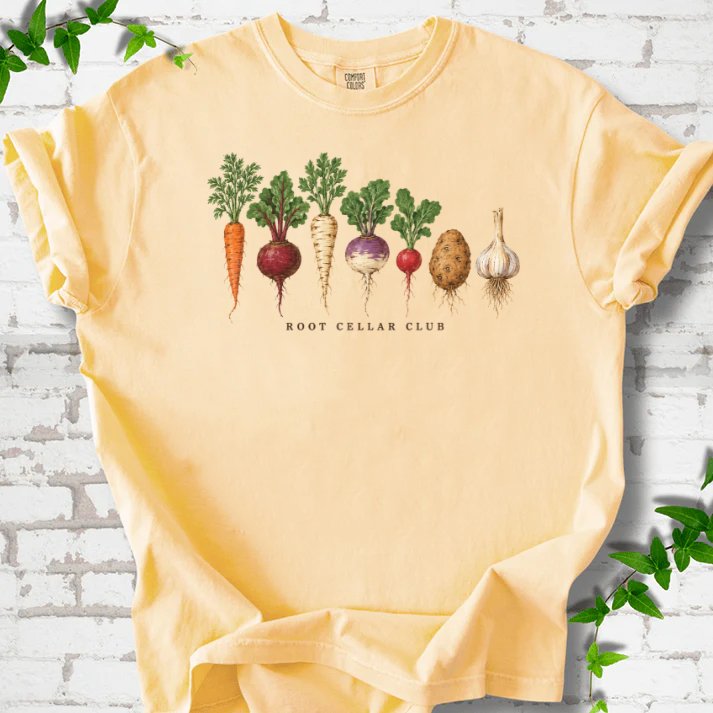 Seven Winter Roots In Gouache T-Shirt in Butter – PlotlyGarden