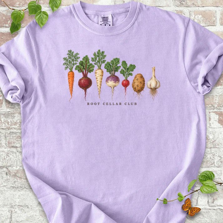 Seven Winter Roots In Gouache T-Shirt in Orchid – PlotlyGarden