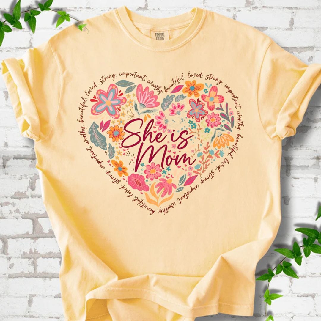 She is Mom Flowers T-Shirt