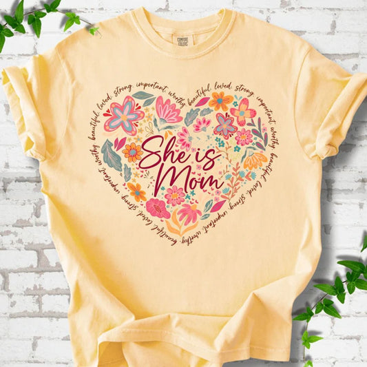 She is Mom Flowers T-Shirt