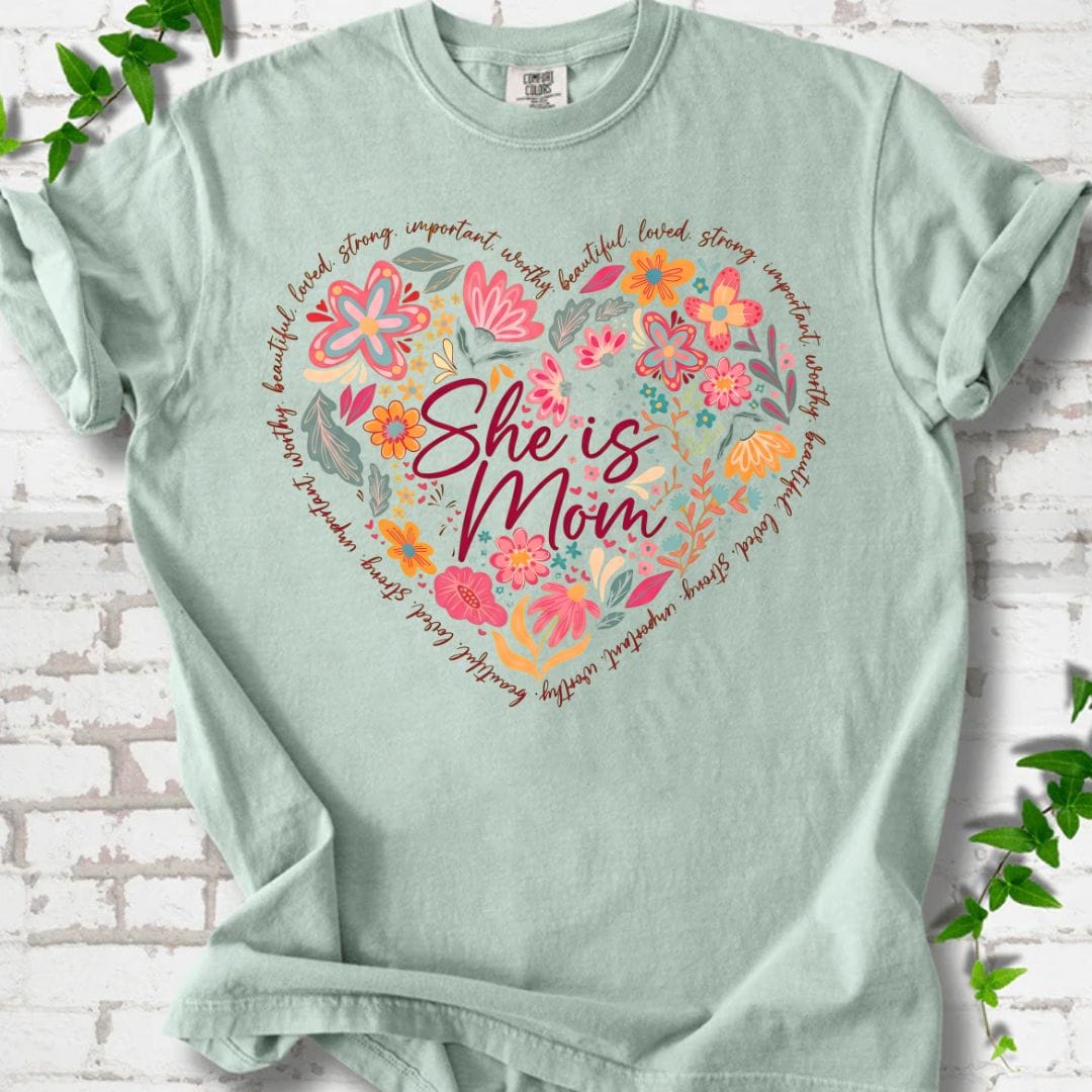 She is Mom Flowers T-Shirt