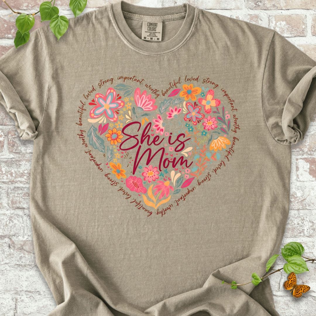 She is Mom Flowers T-Shirt