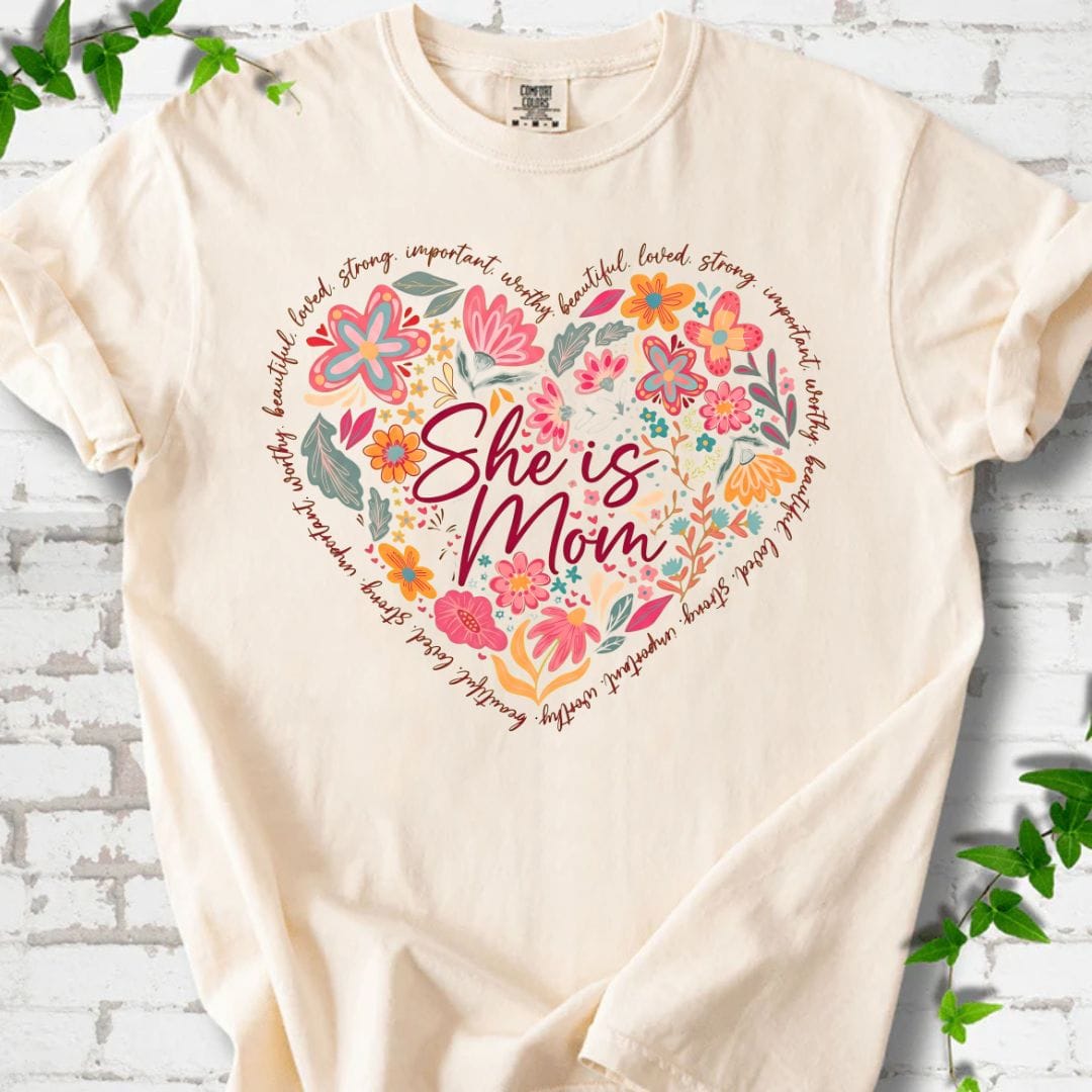 She is Mom Flowers T-Shirt