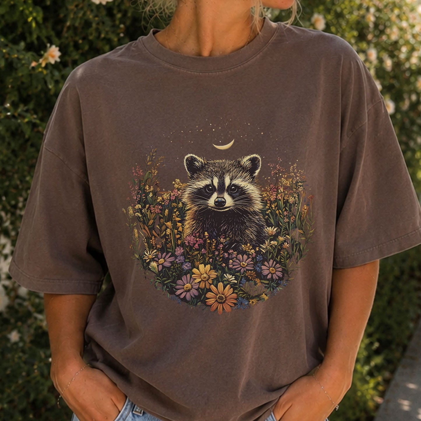 Raccoon Wildflower T-Shirt