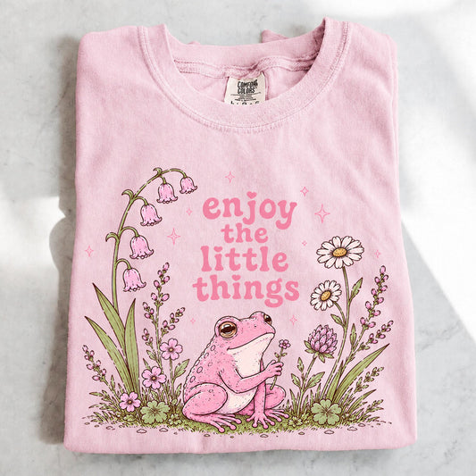 Enjoy the Little Things Pink Frog T-Shirt