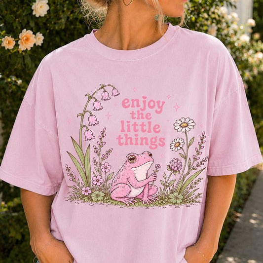 Enjoy the Little Things Pink Frog T-Shirt