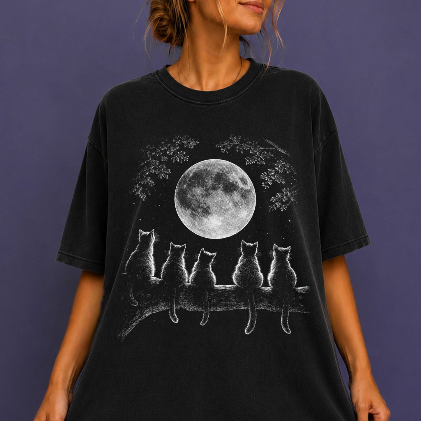 The Moon Watchers Cat T-Shirt