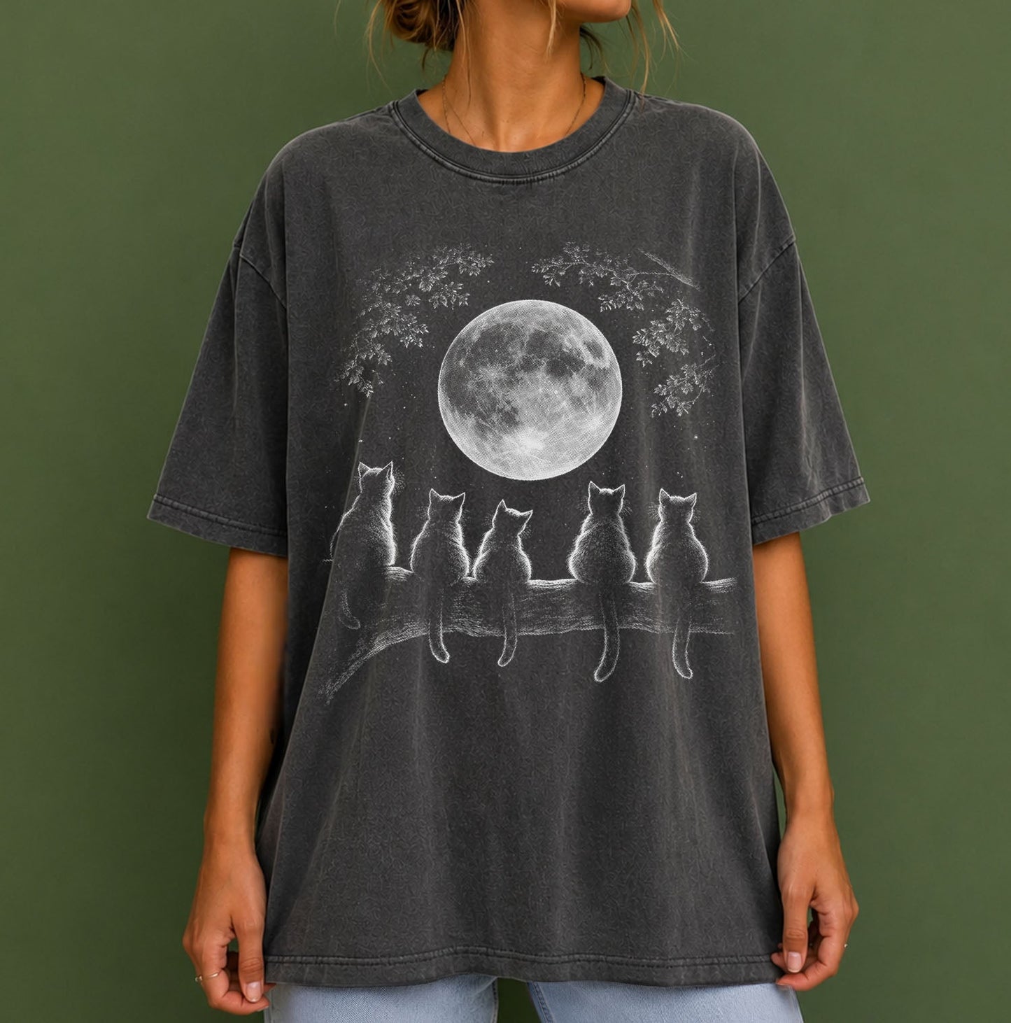 The Moon Watchers Cat T-Shirt