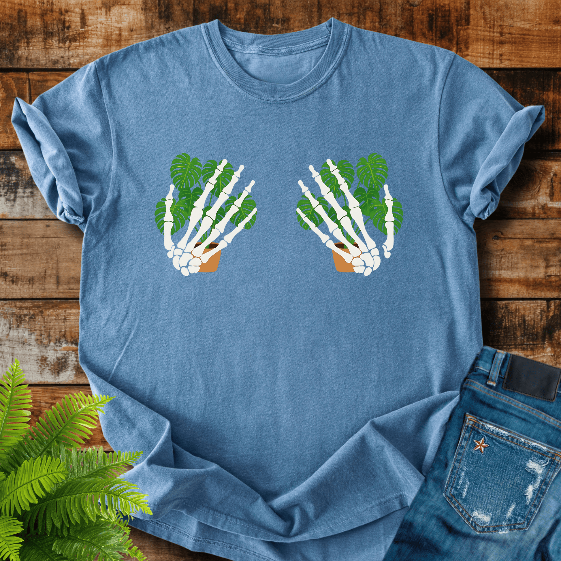 Skeleton Plant Hands T-shirt
