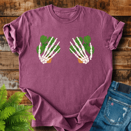 Skeleton Plant Hands T-shirt
