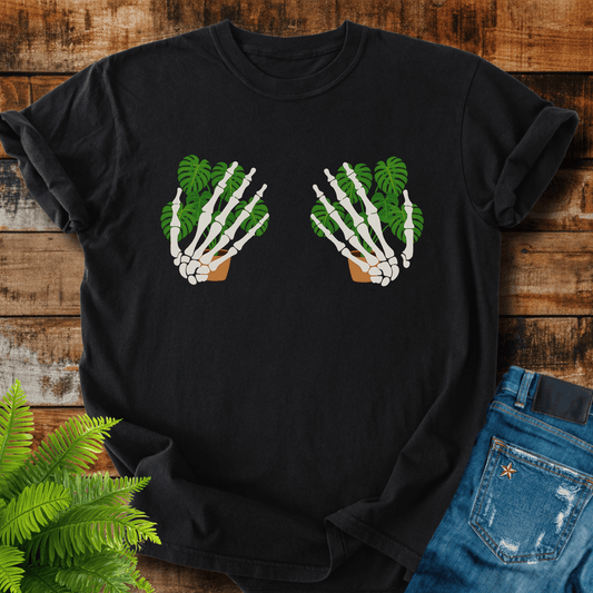 Skeleton Plant Hands T-shirt