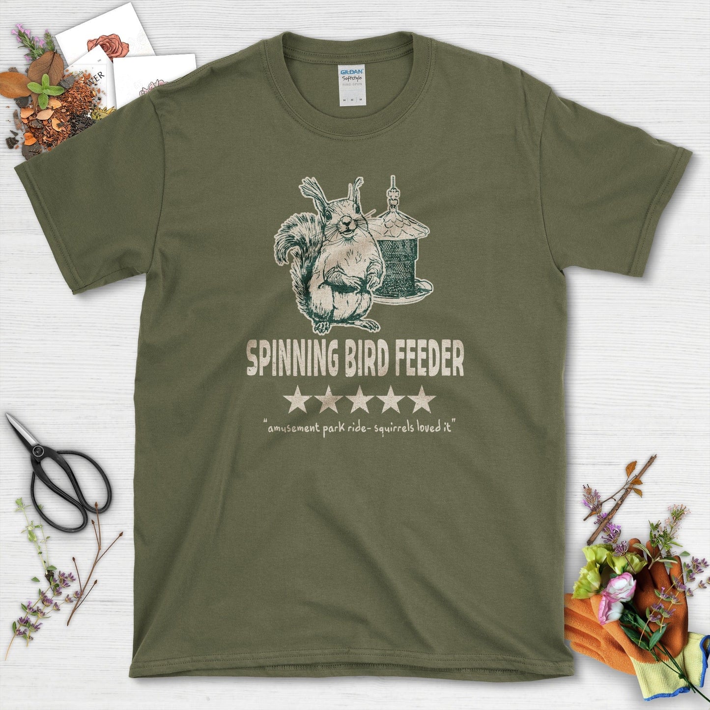 Spinning Bird Feeder Squirrel T-Shirt
