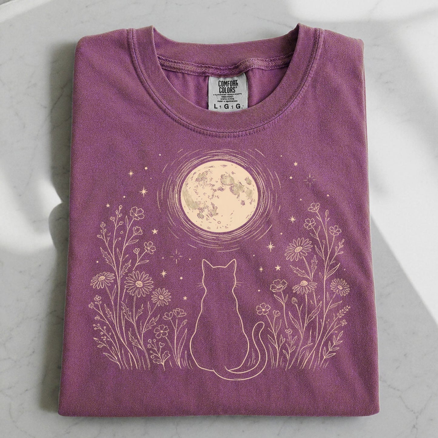 Stargazing Cat Moon T-Shirt