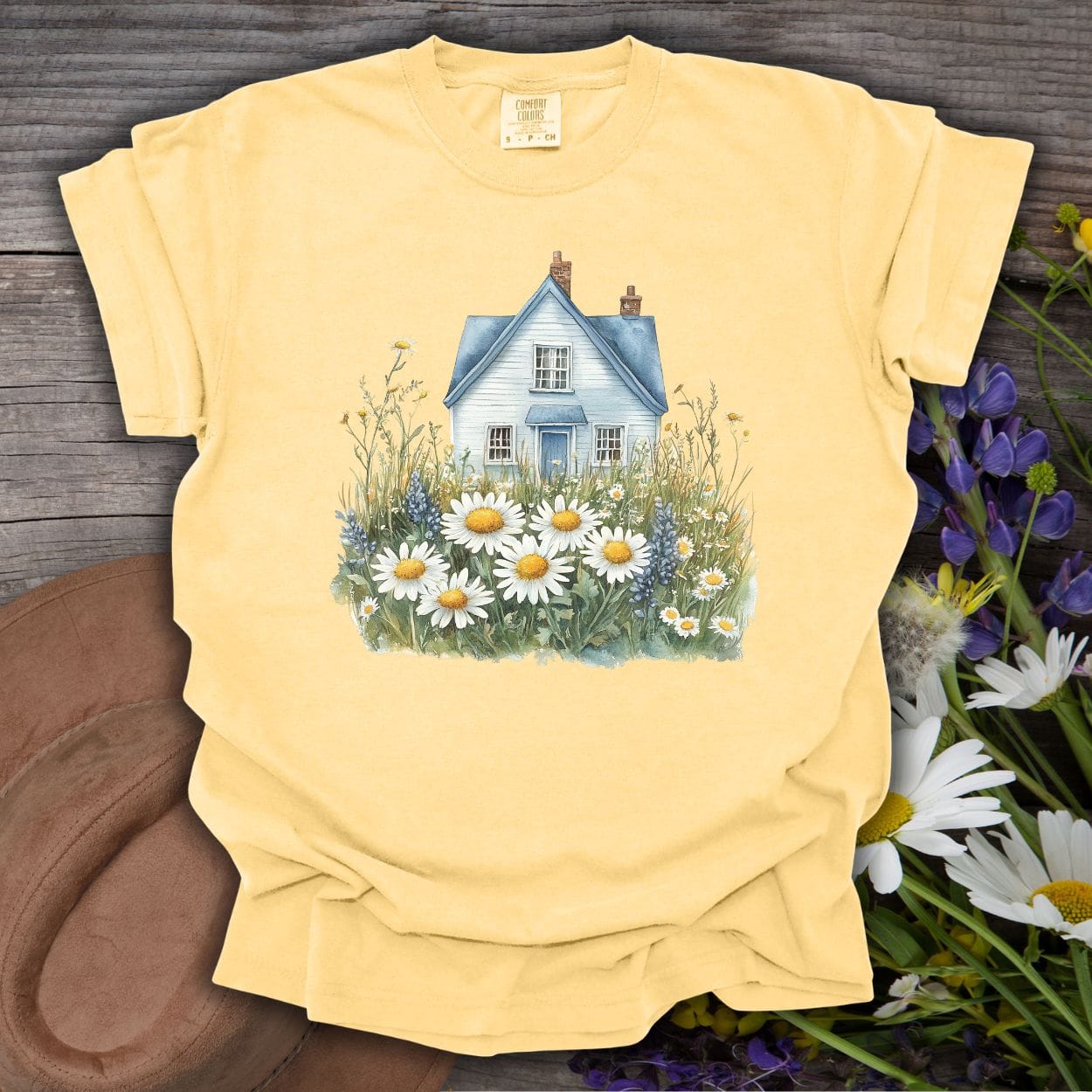 Summer Cottage & Wildflower Field T-Shirt