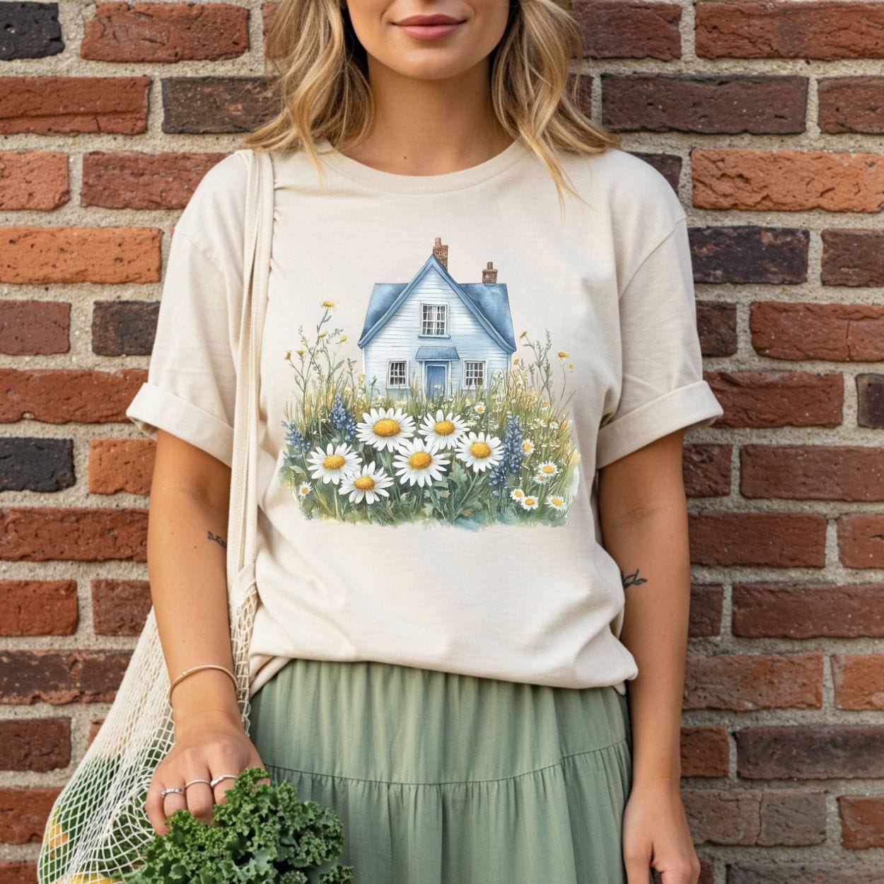 Summer Cottage & Wildflower Field T-Shirt