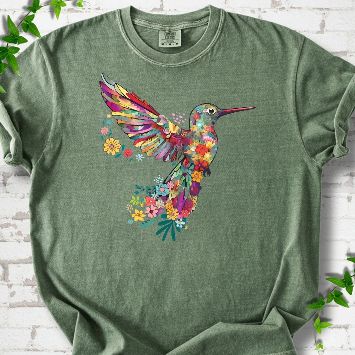 Sunbird Flowers Art T-Shirt