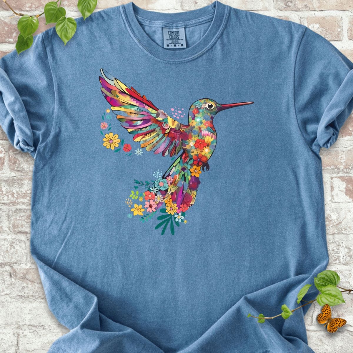 Sunbird Flowers Art T-Shirt
