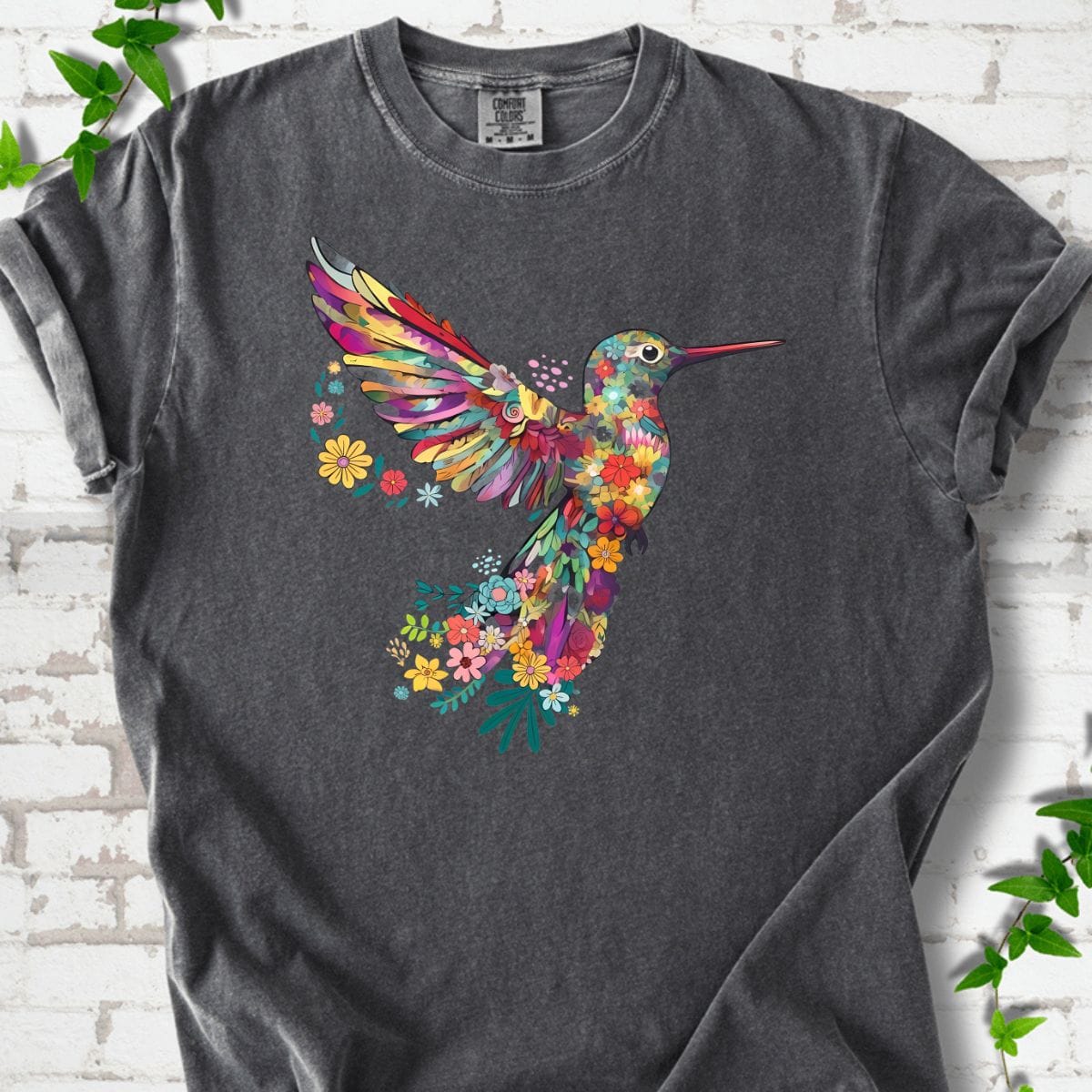 Sunbird Flowers Art T-Shirt