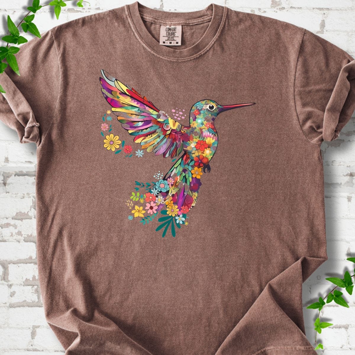 Sunbird Flowers Art T-Shirt
