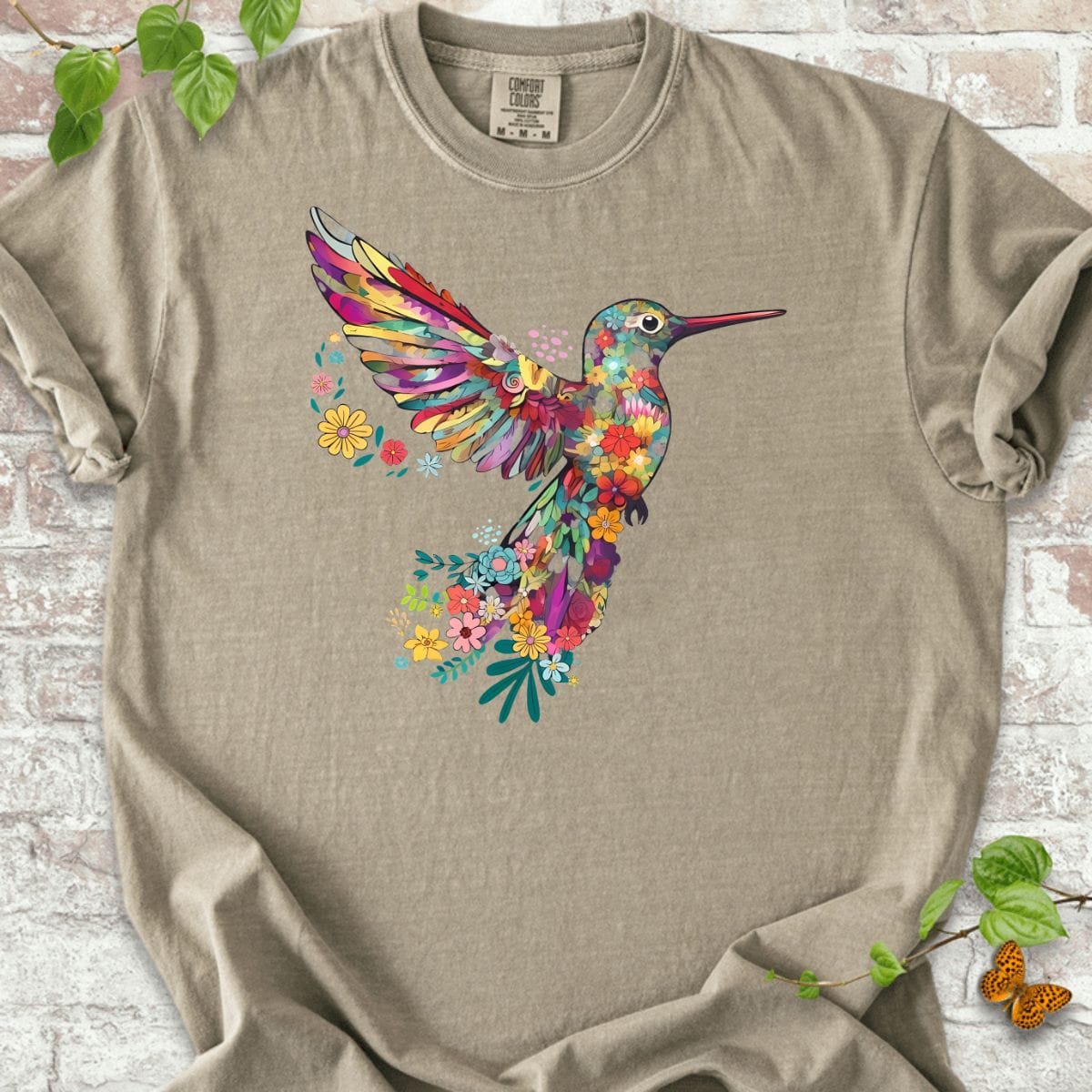 Sunbird Flowers Art T-Shirt