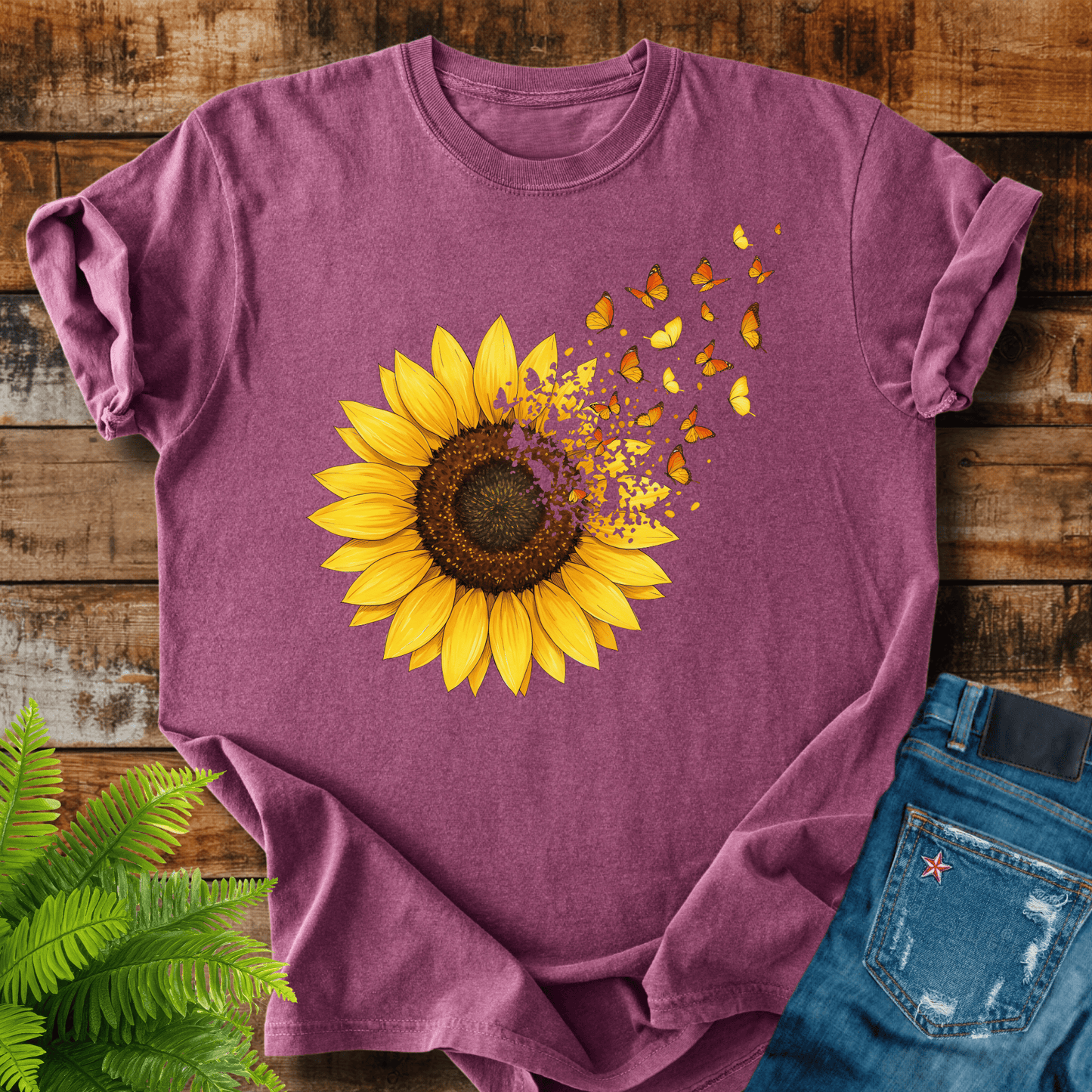 Sunflower Butterflies T-shirt
