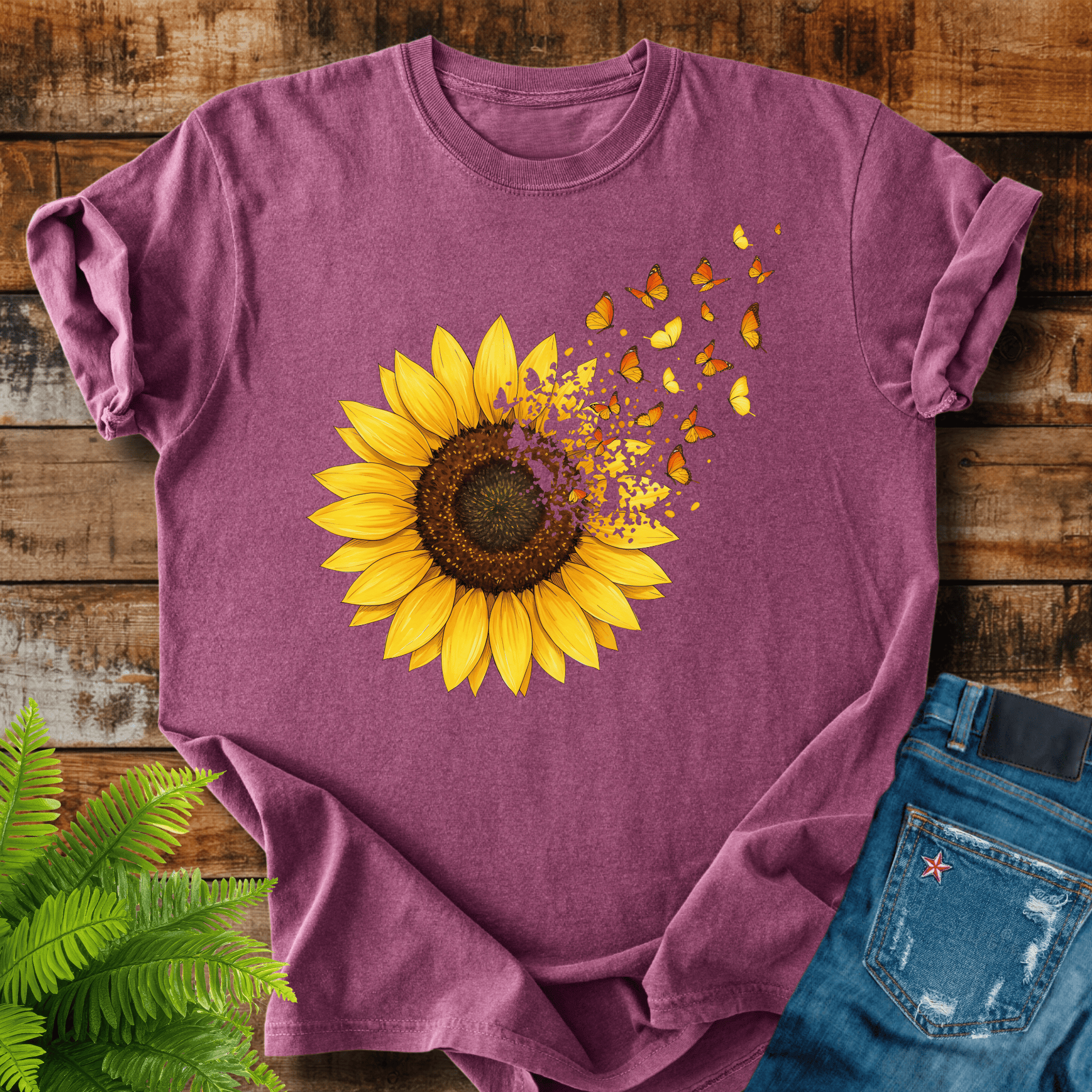 Sunflower Butterflies T-shirt