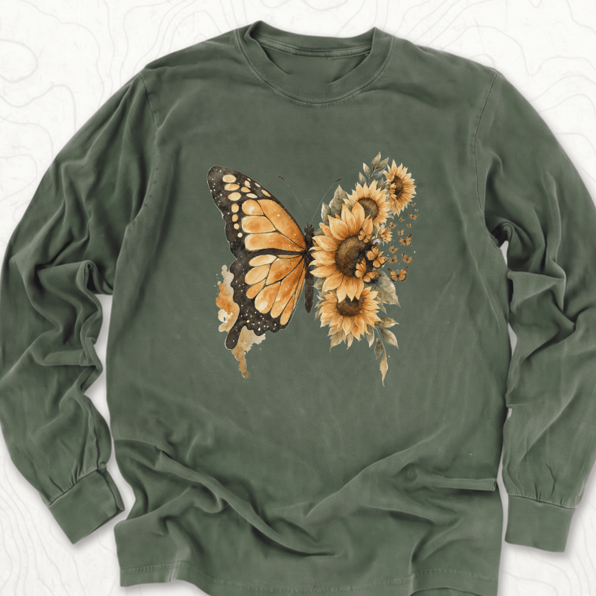 Sunflower Butterfly LS T-shirt