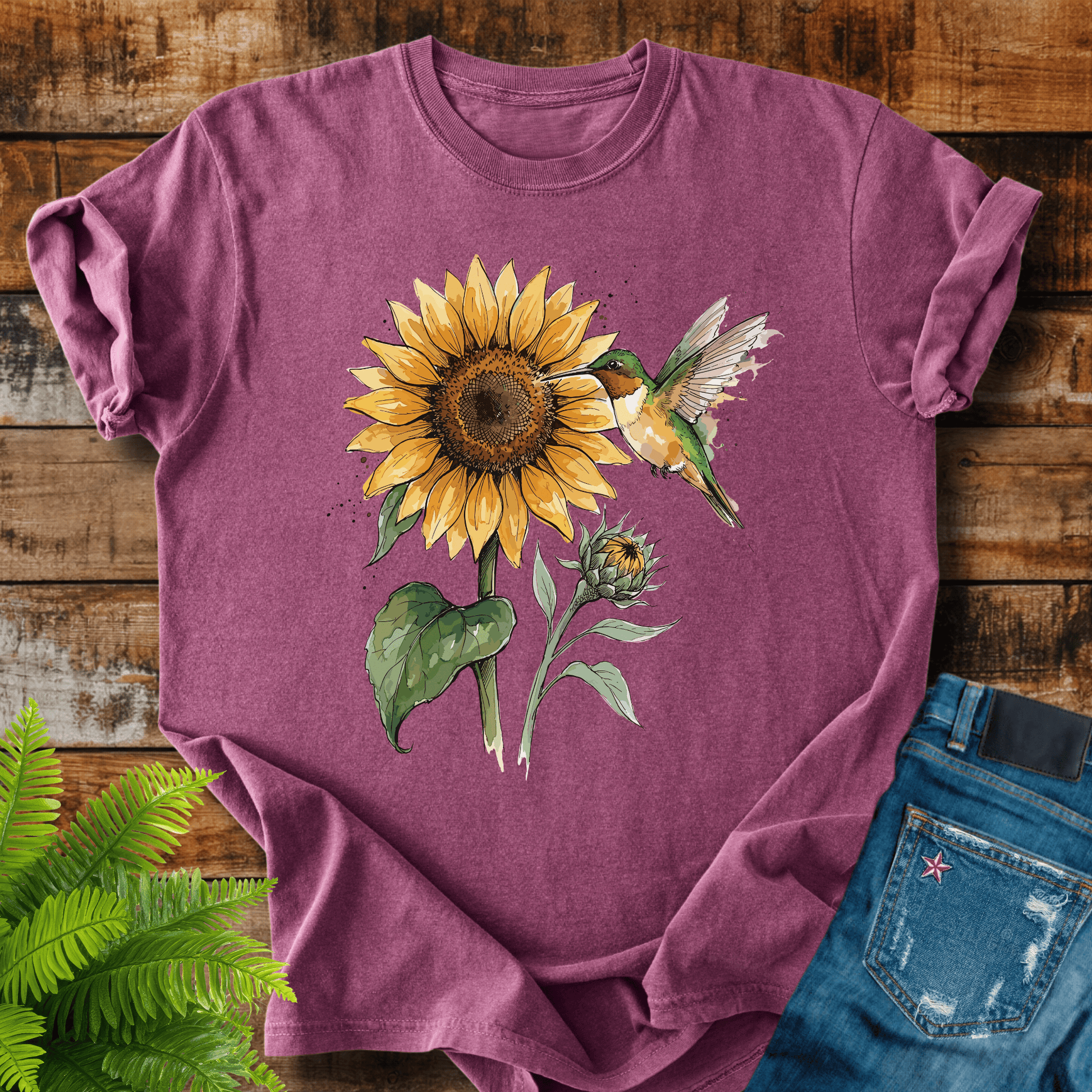 Sunflower Hummingbird T-shirt