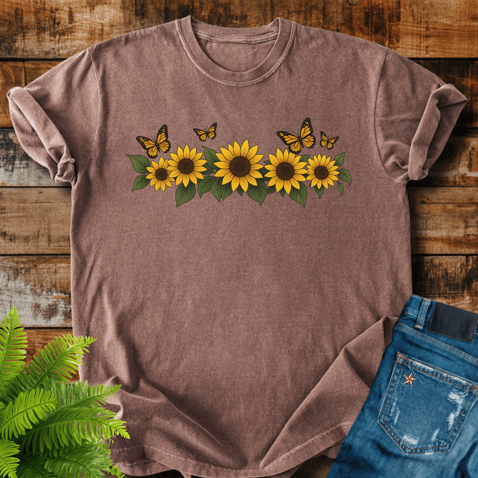 Sunflowers Butterflies T-shirt