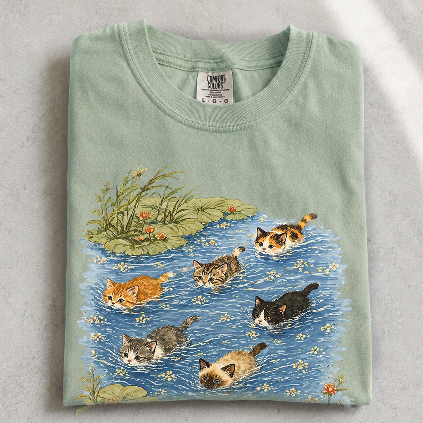 Swimming Cats in Pond T-Shirt