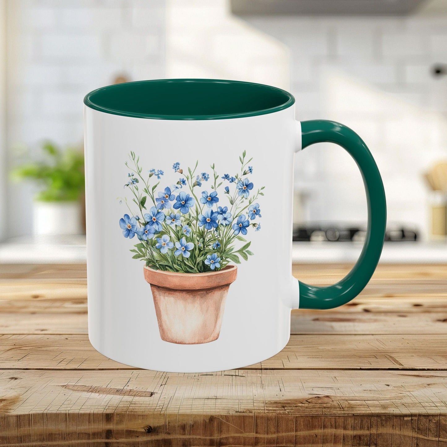 Terracotta Pot with Blue Forget-Me-Nots Mug (11/15oz)