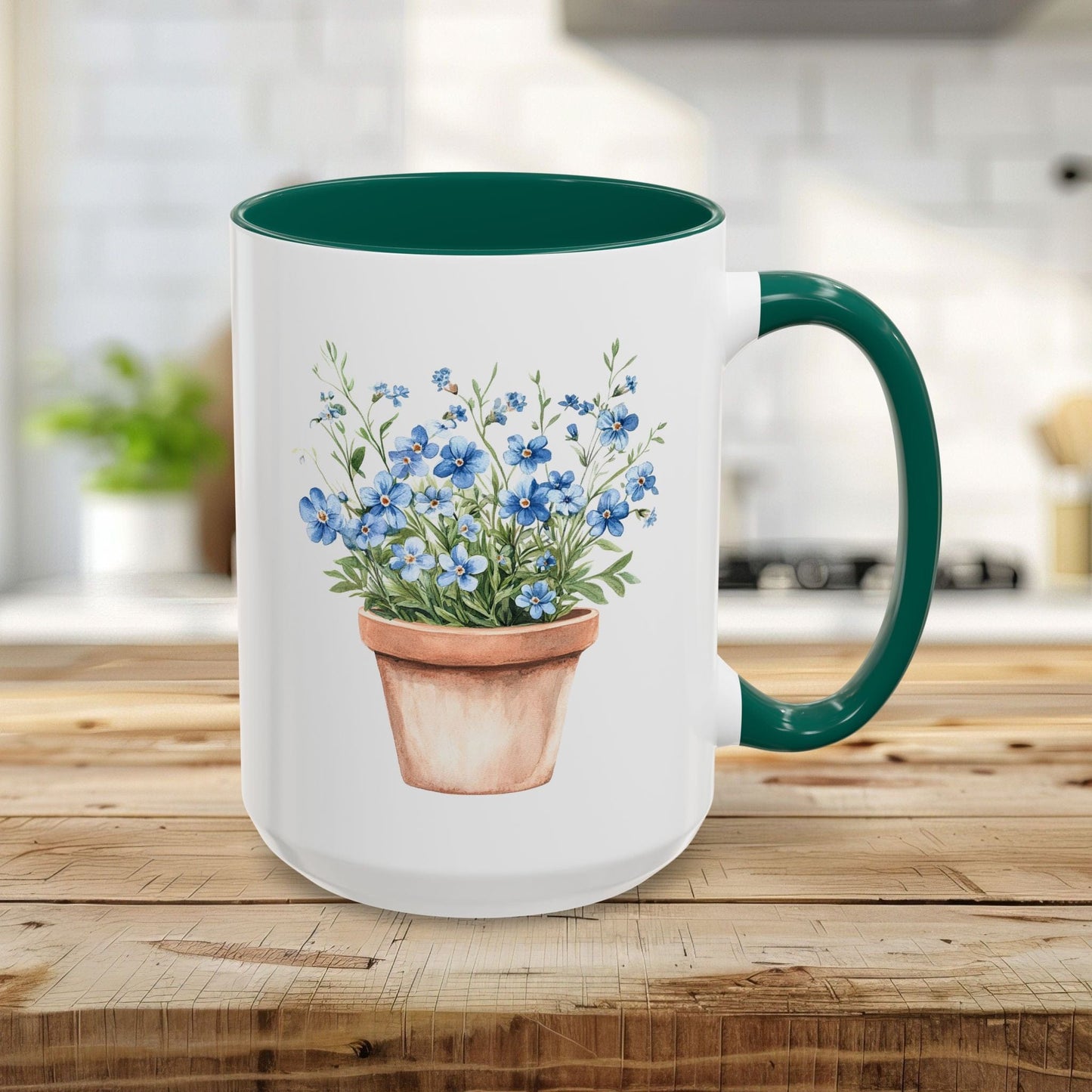 Terracotta Pot with Blue Forget-Me-Nots Mug (11/15oz)