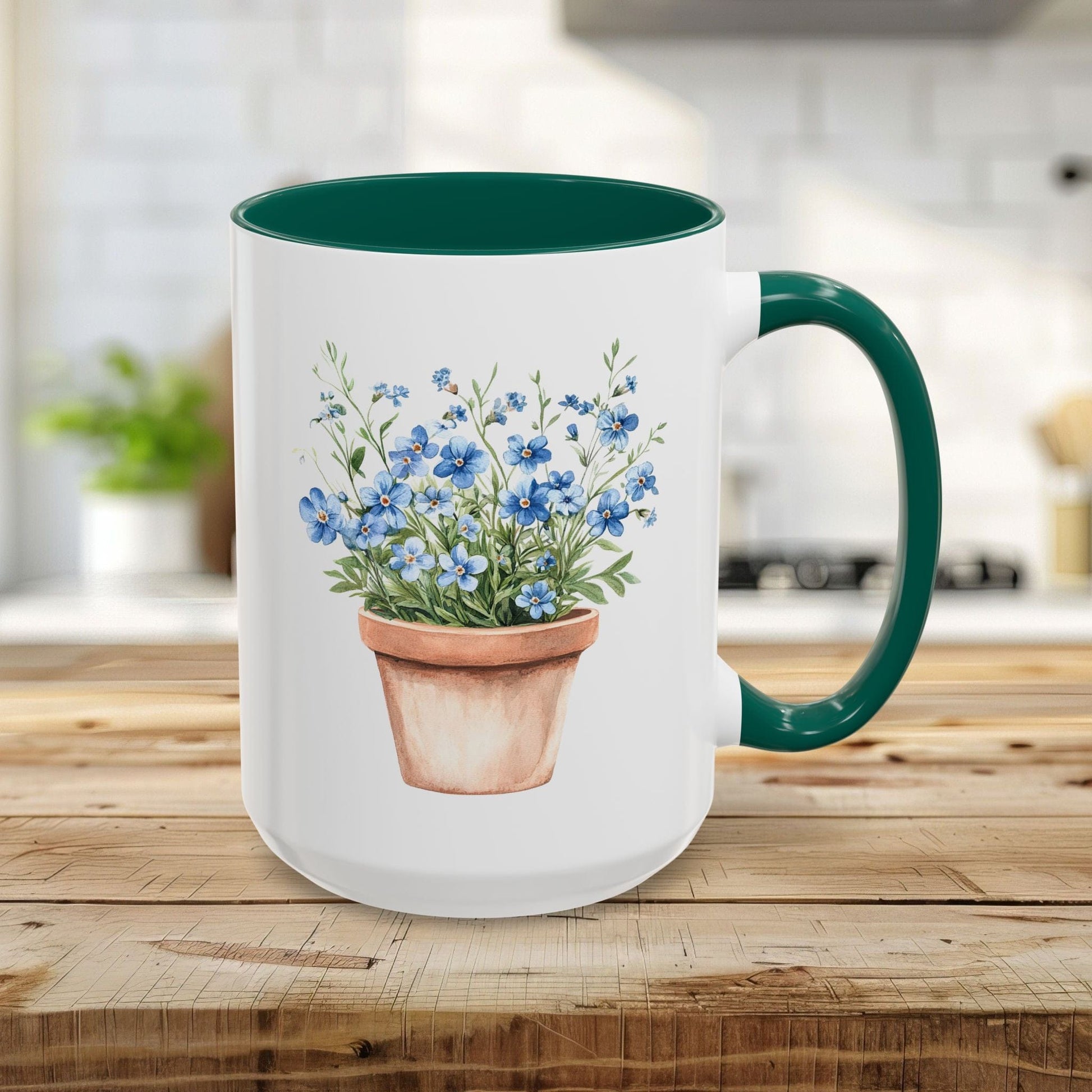 Terracotta Pot with Blue Forget-Me-Nots Mug (11/15oz)