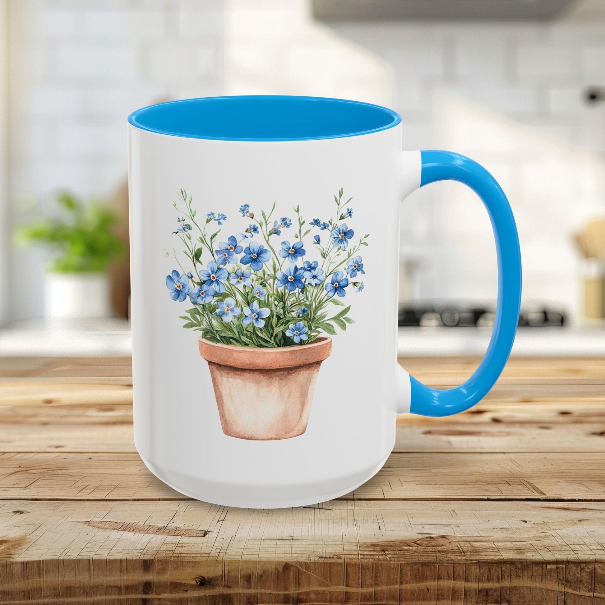 Terracotta Pot with Blue Forget-Me-Nots Mug (11/15oz)
