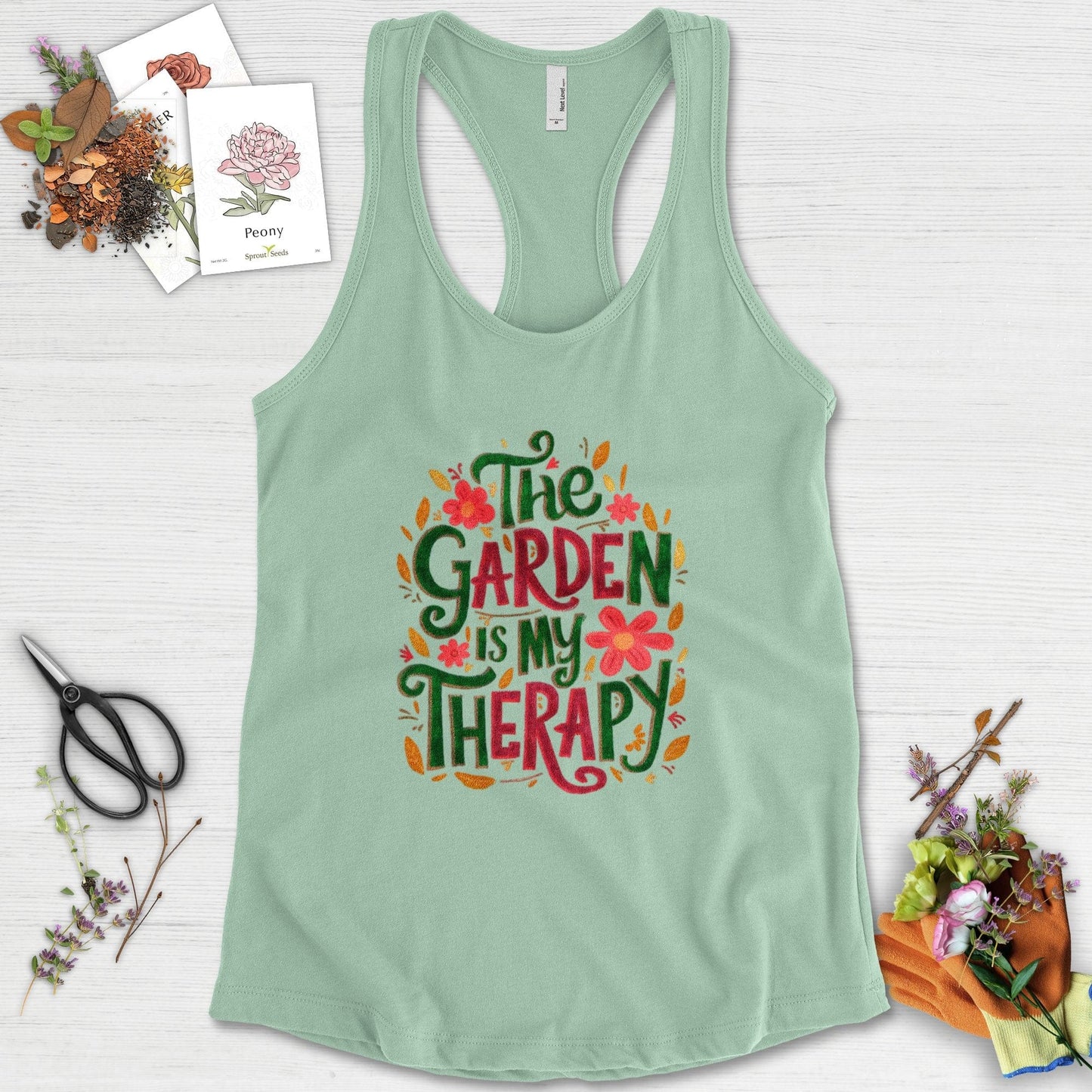 The Garden Is My Therapy Graphic Racerback