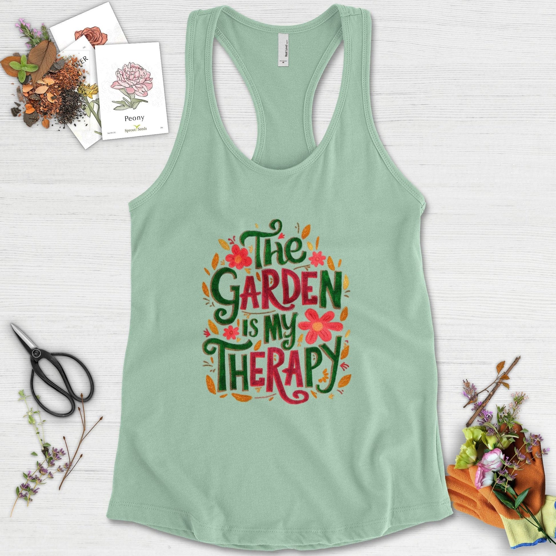 The Garden Is My Therapy Graphic Racerback