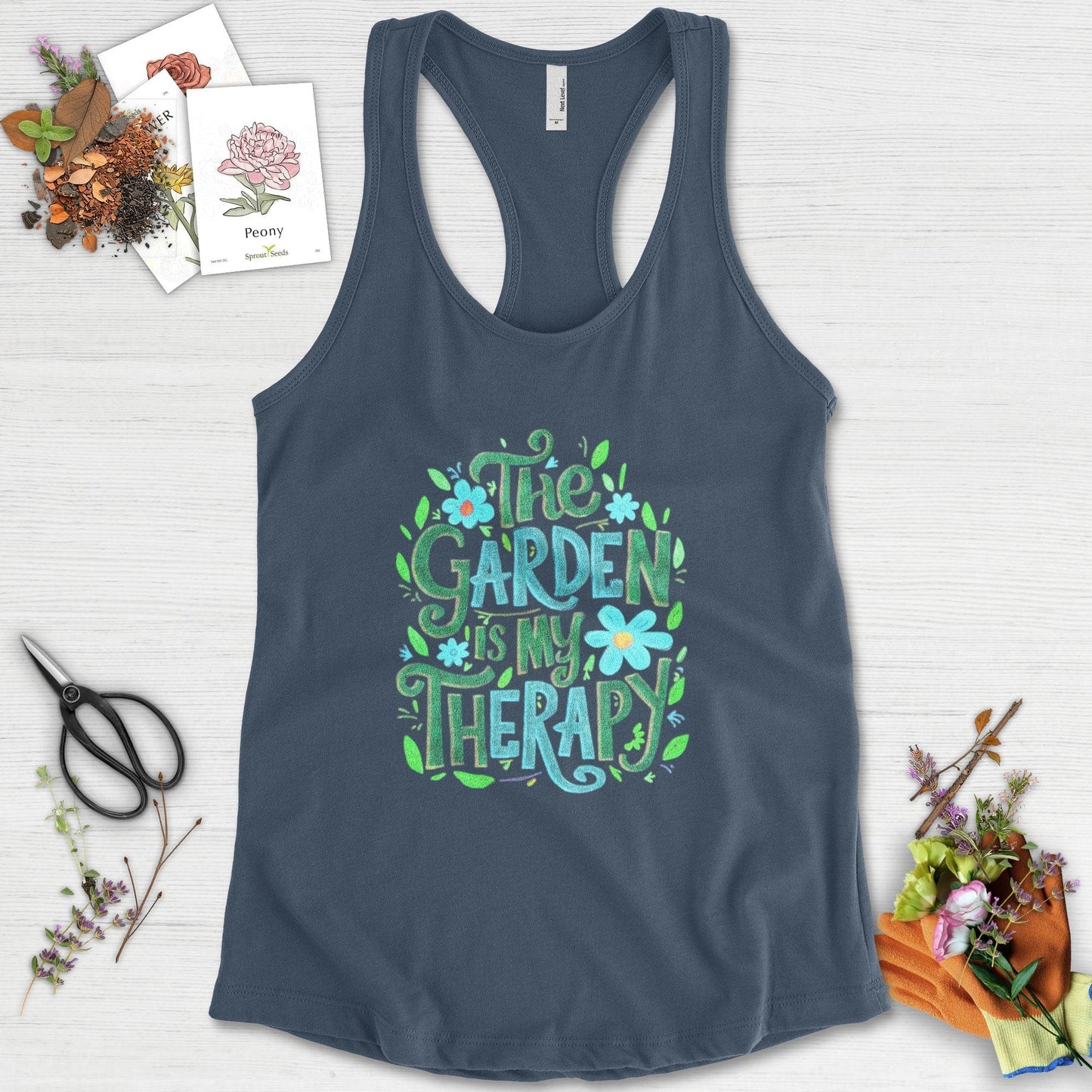 The Garden Is My Therapy Graphic Racerback