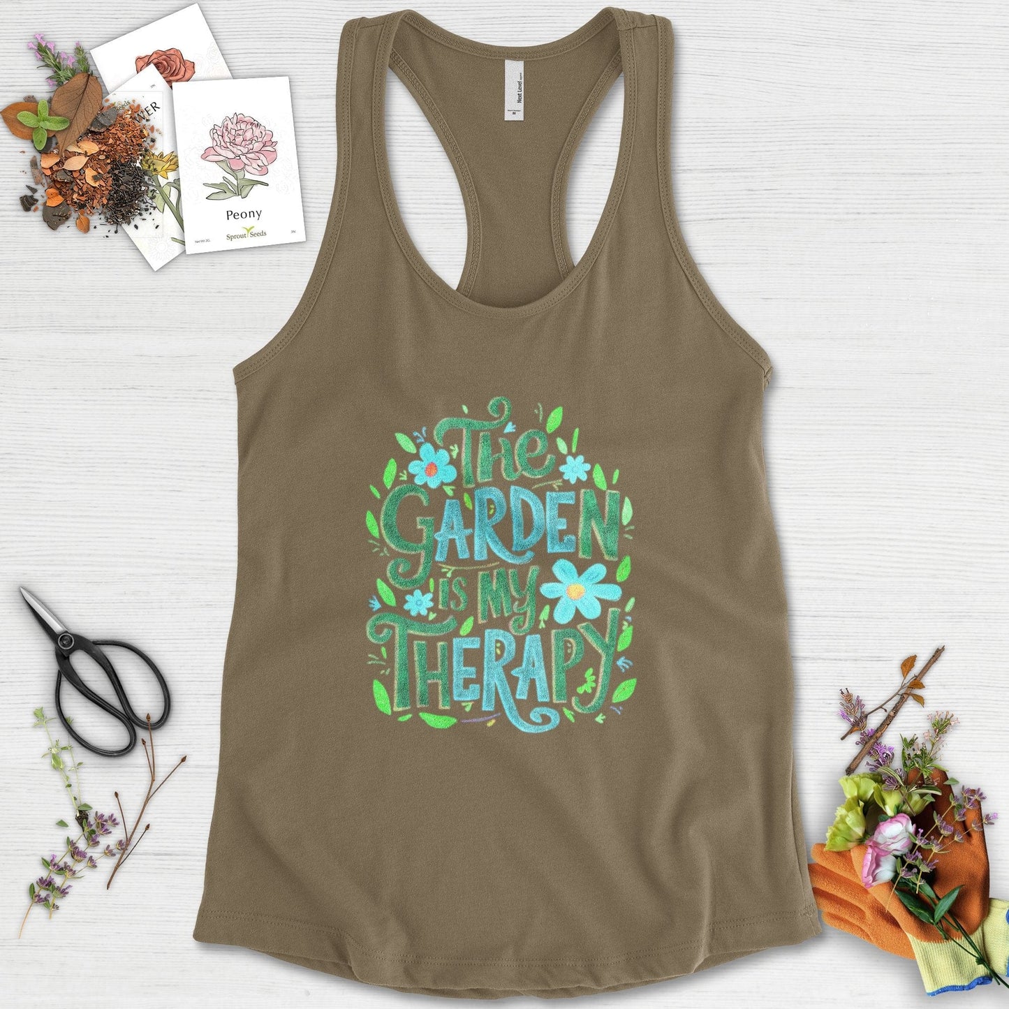 The Garden Is My Therapy Graphic Racerback