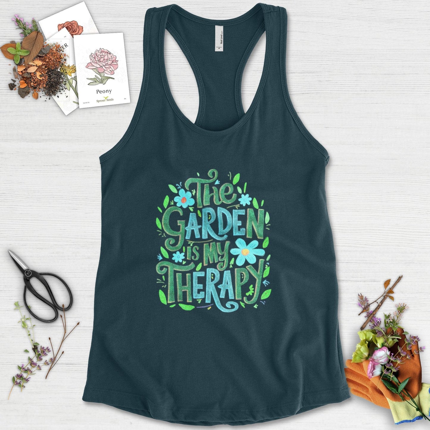 The Garden Is My Therapy Graphic Racerback