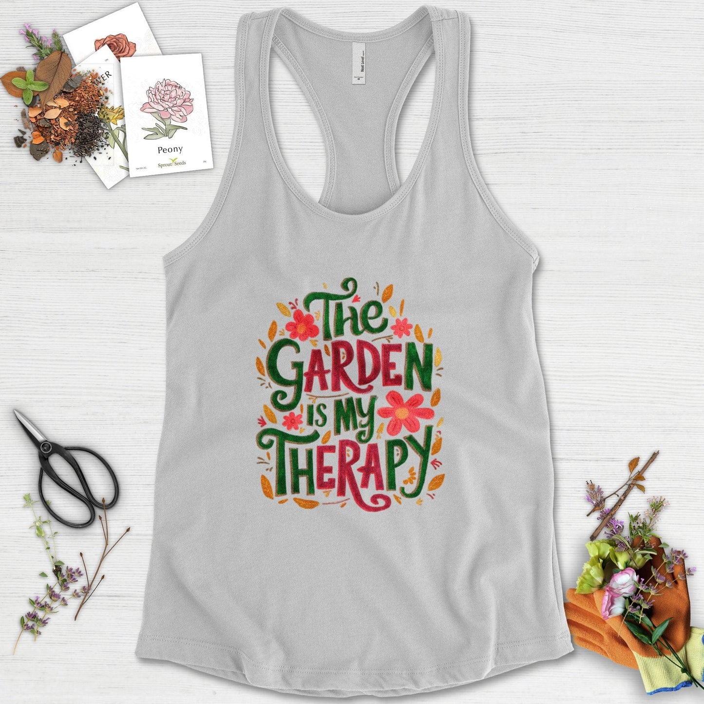 The Garden Is My Therapy Graphic Racerback