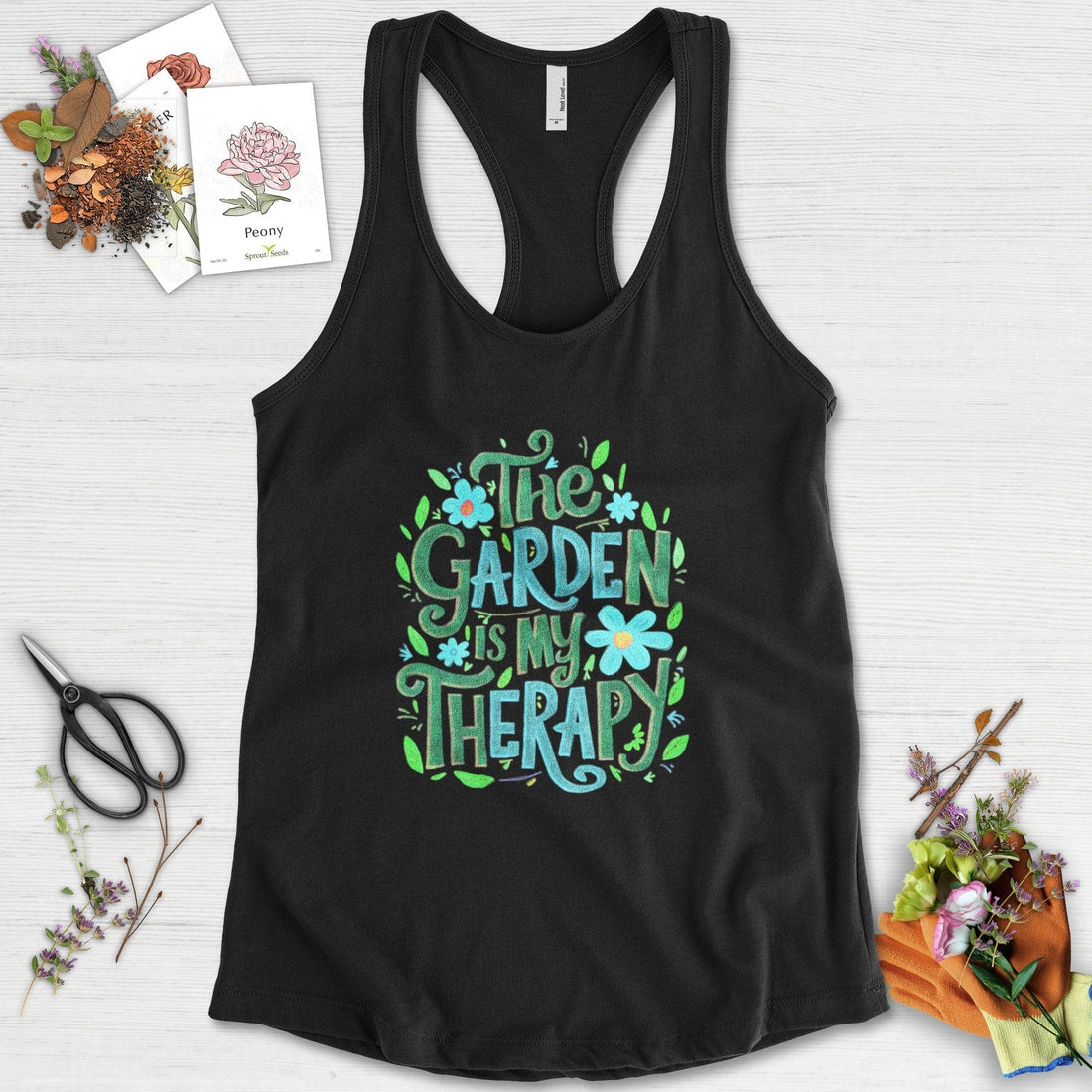 The Garden Is My Therapy Graphic Racerback