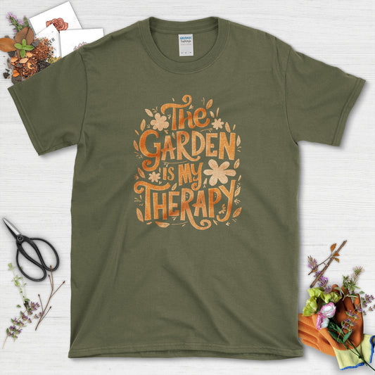 The Garden Is My Therapy Themed Graphic T-Shirt